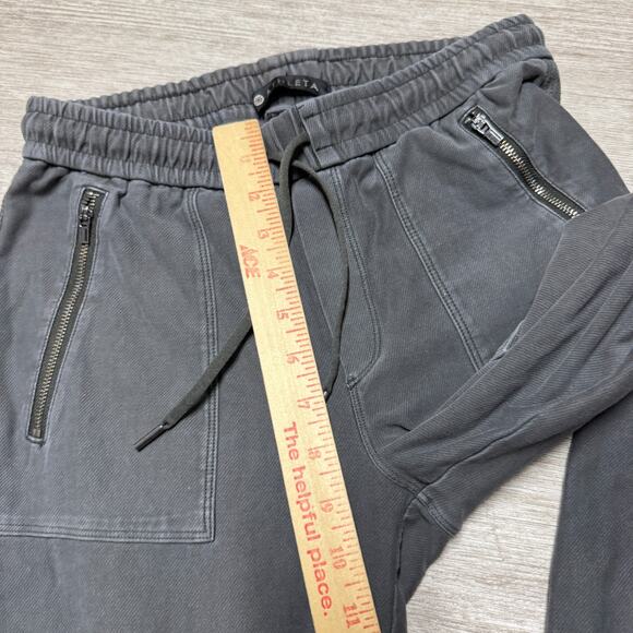 ATHLETA Pants Jogger Zipper Ankle Moto Style Size 0 Gray Drawstring - Picture 9 of 9